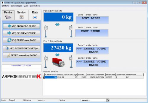 logiciel pesage chargement vrac